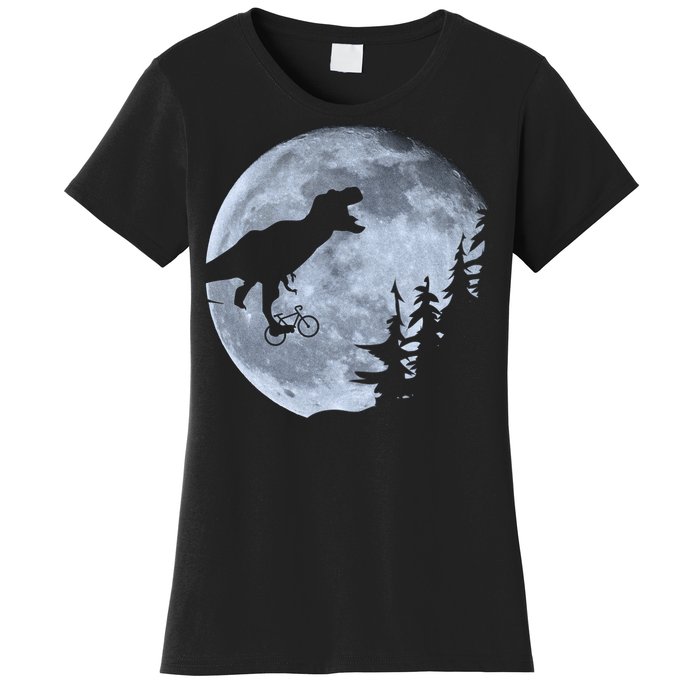 T-Rex Riding To The Moon  Women's T-Shirt