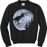 T-Rex Riding To The Moon  Kids Sweatshirt