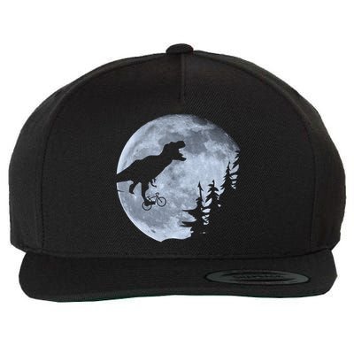 T-Rex Riding To The Moon  Wool Snapback Cap