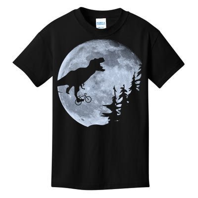 T-Rex Riding To The Moon  Kids T-Shirt