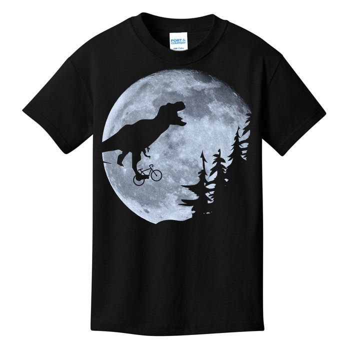 T-Rex Riding To The Moon  Kids T-Shirt