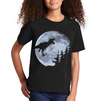 T-Rex Riding To The Moon  Kids T-Shirt