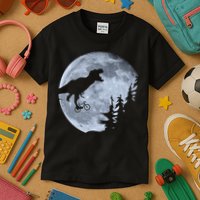 T-Rex Riding To The Moon  Kids T-Shirt