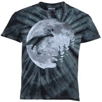 T-Rex Riding To The Moon  Kids Tie-Dye T-Shirt