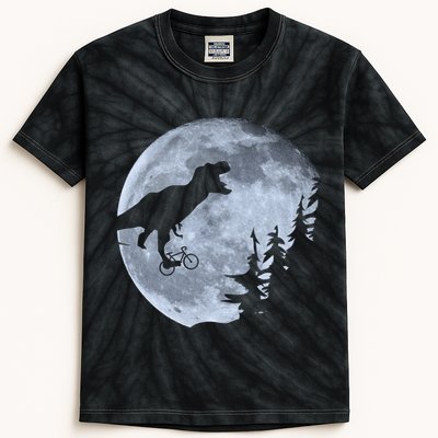 T-Rex Riding To The Moon  Kids Tie-Dye T-Shirt