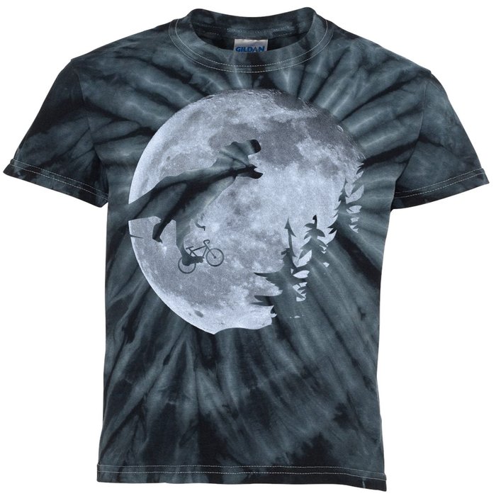 T-Rex Riding To The Moon  Kids Tie-Dye T-Shirt