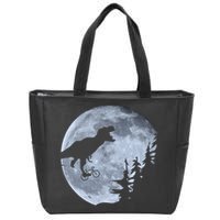 T-Rex Riding To The Moon  Zip Tote Bag