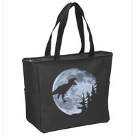 T-Rex Riding To The Moon  Zip Tote Bag