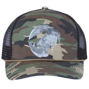 T-Rex Riding To The Moon  Retro Rope Trucker Hat Cap