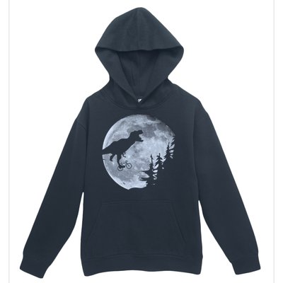 T-Rex Riding To The Moon  Urban Pullover Hoodie