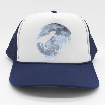 T-Rex Riding To The Moon  Trucker Hat