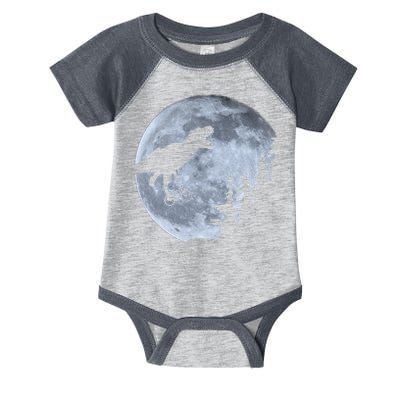 T-Rex Riding To The Moon  Infant Baby Jersey Bodysuit