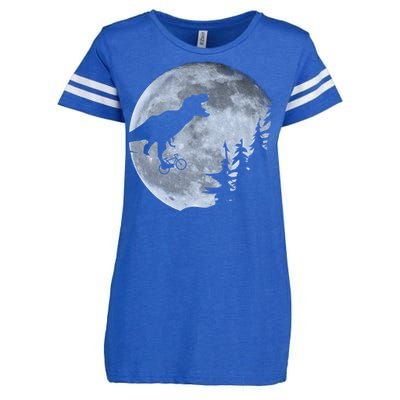 T-Rex Riding To The Moon  Enza Ladies Jersey Football T-Shirt