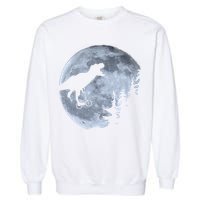 T-Rex Riding To The Moon  Garment-Dyed Sweatshirt