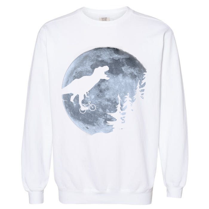 T-Rex Riding To The Moon  Garment-Dyed Sweatshirt