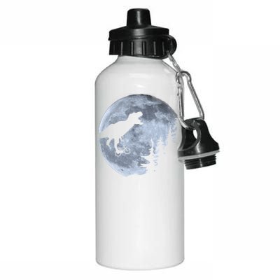 T-Rex Riding To The Moon  Aluminum Water Bottle