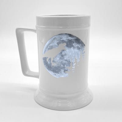 T-Rex Riding To The Moon  Beer Stein