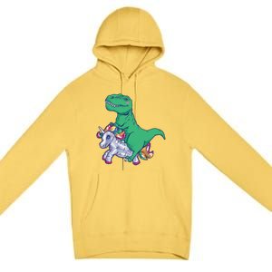 T-Rex Riding Unicorn Premium Pullover Hoodie