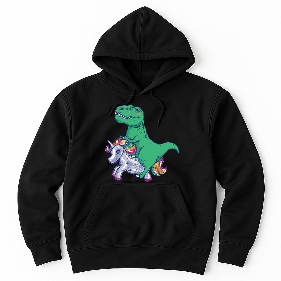 T-Rex Riding Unicorn Hoodie