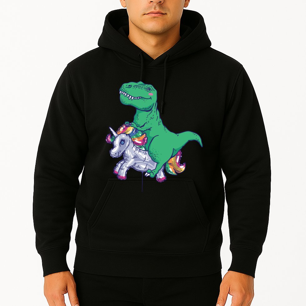 T-Rex Riding Unicorn Hoodie