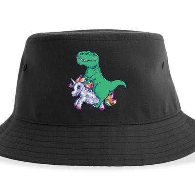 T-Rex Riding Unicorn Sustainable Bucket Hat