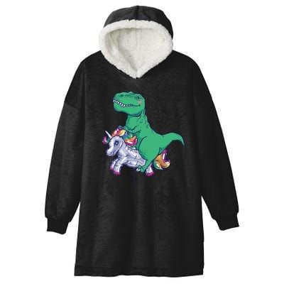 T-Rex Riding Unicorn Hooded Wearable Blanket