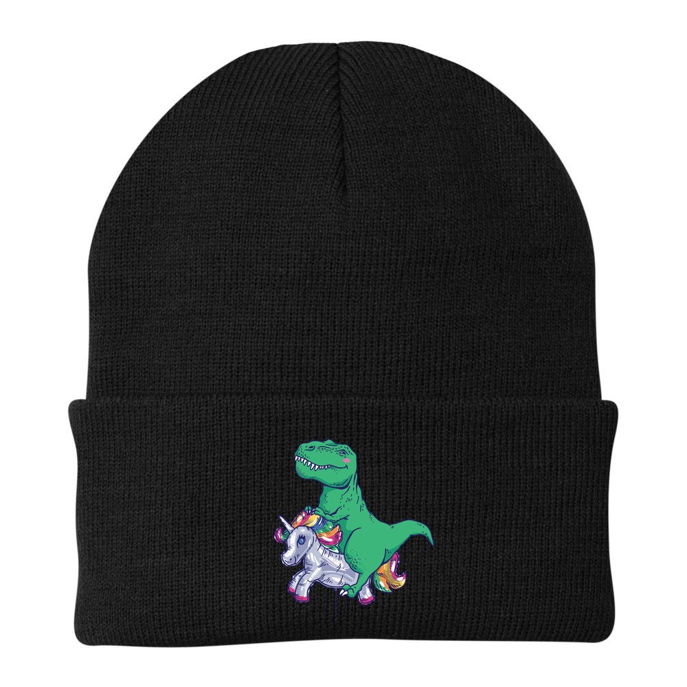 T-Rex Riding Unicorn Beanie