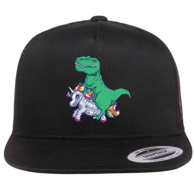 T-Rex Riding Unicorn Flatbill Hat