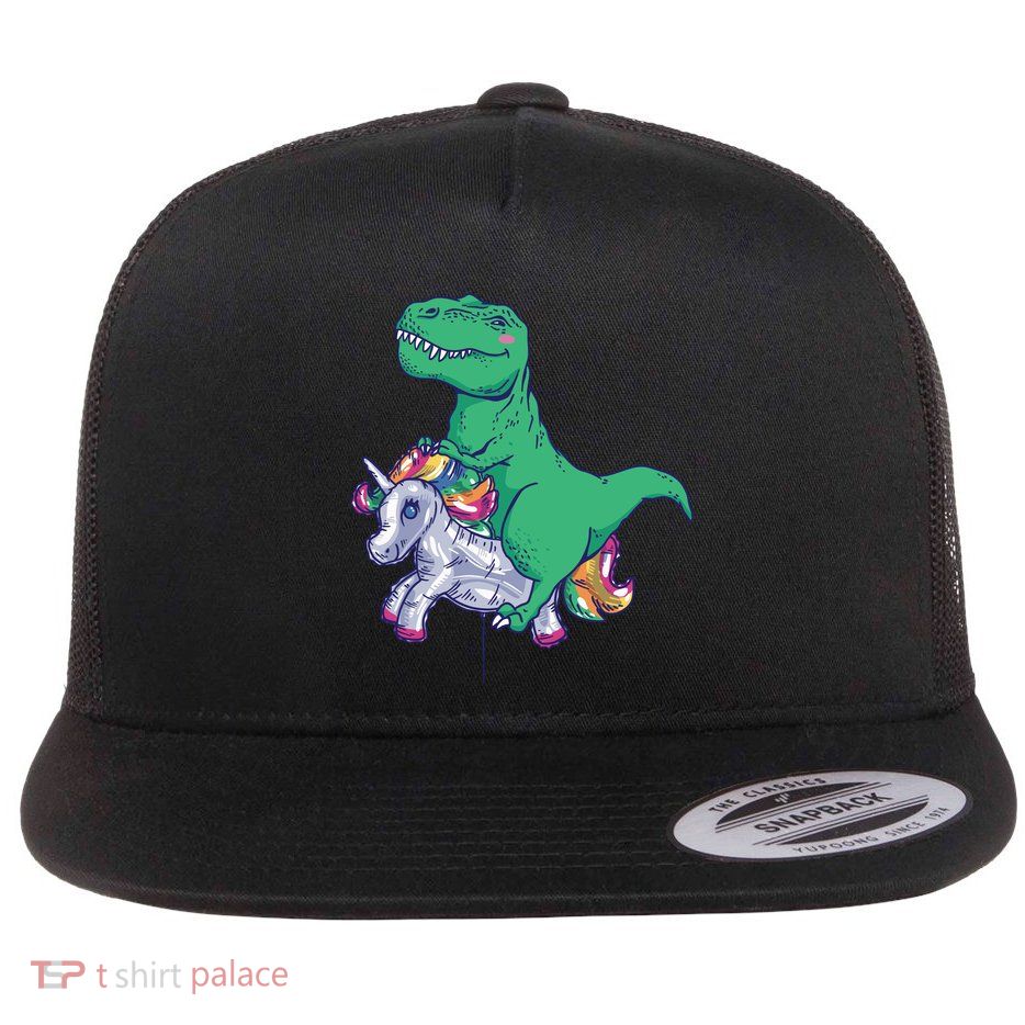 T-Rex Riding Unicorn Flatbill Hat