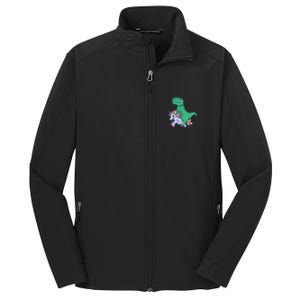 T-Rex Riding Unicorn Core Soft Shell Jacket