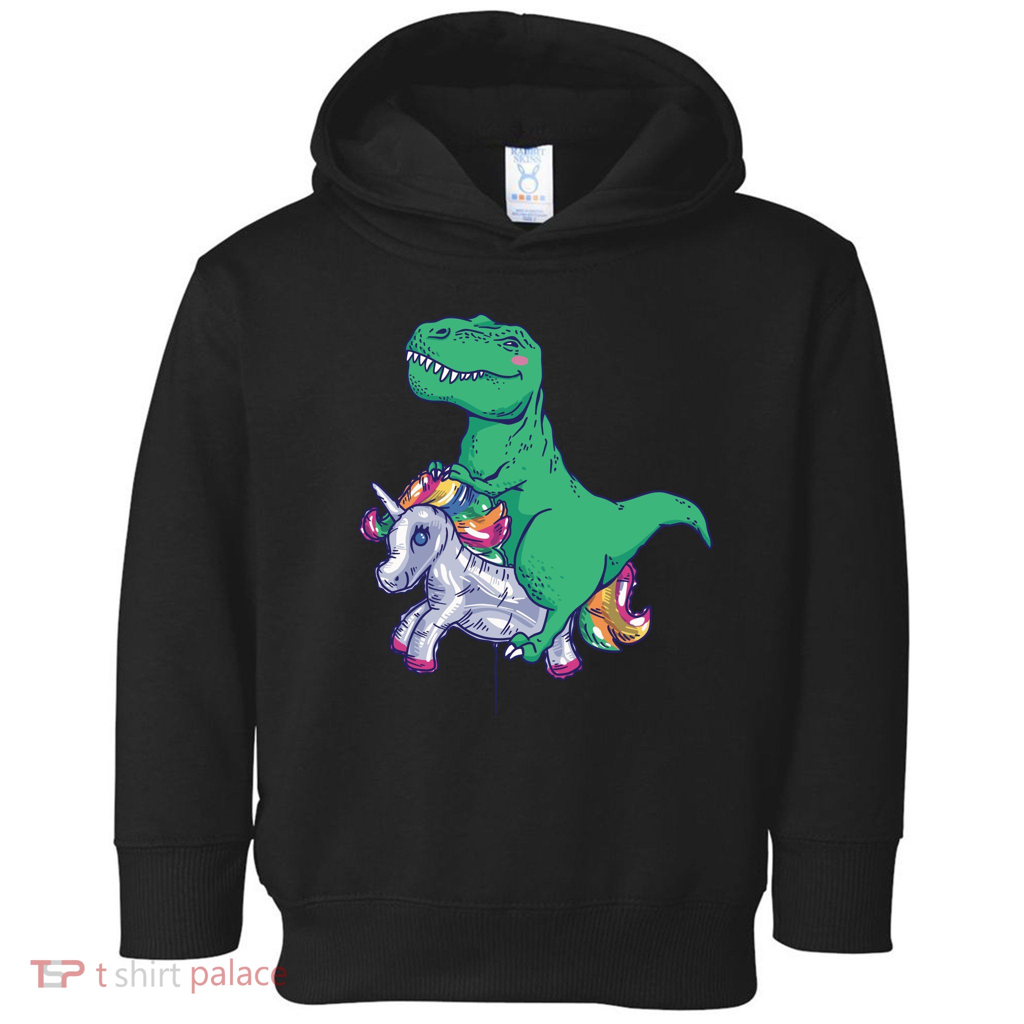 T-Rex Riding Unicorn Toddler Hoodie