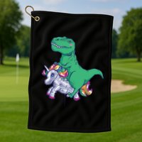 T-Rex Riding Unicorn Golf Towel