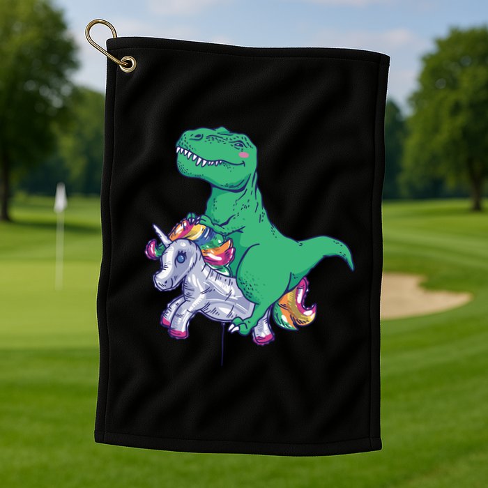 T-Rex Riding Unicorn Golf Towel