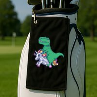 T-Rex Riding Unicorn Golf Towel