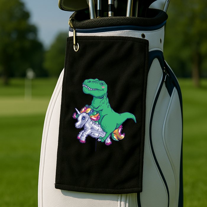 T-Rex Riding Unicorn Golf Towel