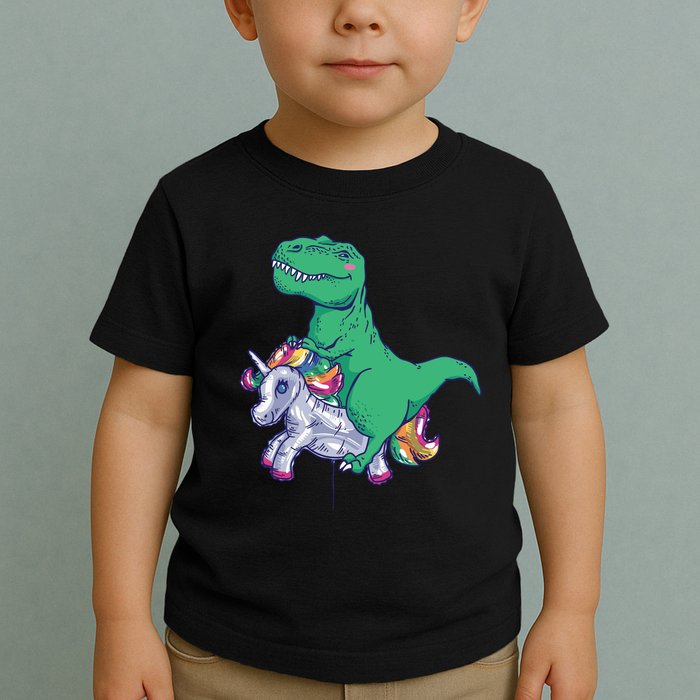 T-Rex Riding Unicorn Toddler T-Shirt