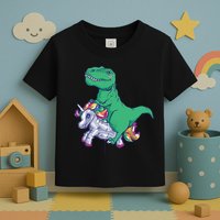 T-Rex Riding Unicorn Toddler T-Shirt