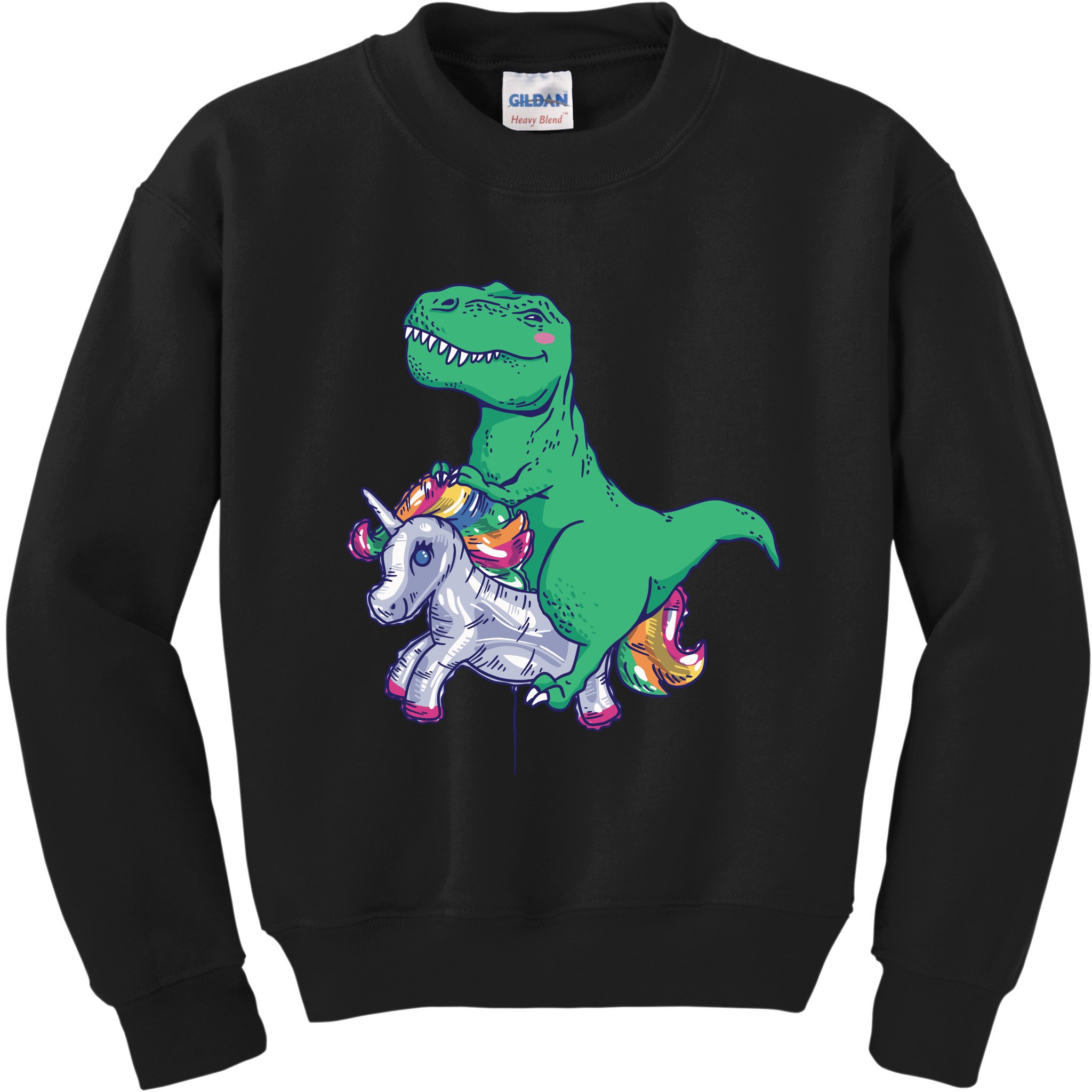 T-Rex Riding Unicorn Kids Sweatshirt