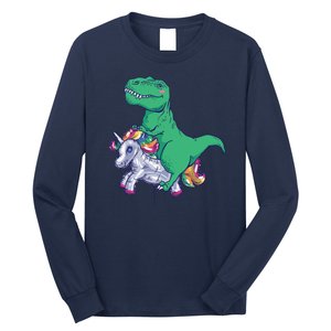 T-Rex Riding Unicorn Long Sleeve Shirt