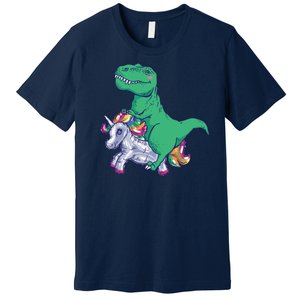 T-Rex Riding Unicorn Premium T-Shirt