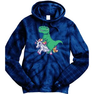 T-Rex Riding Unicorn Tie Dye Hoodie