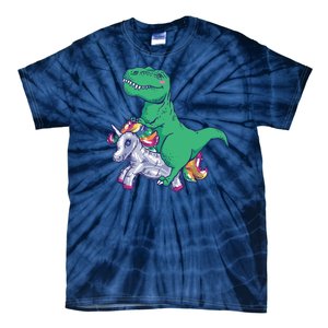 T-Rex Riding Unicorn Tie-Dye T-Shirt