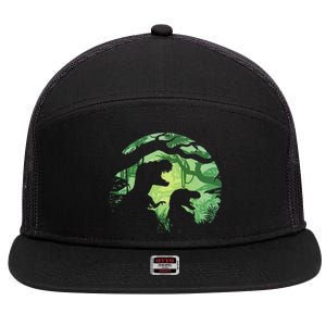 T-Rex Silhouette 7 Panel Mesh Trucker Snapback Hat