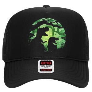 T-Rex Silhouette High Crown Mesh Back Trucker Hat