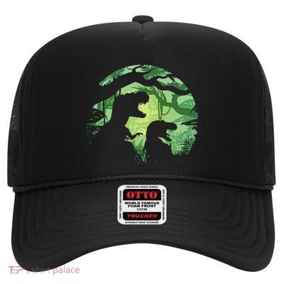 T-Rex Silhouette High Crown Mesh Back Trucker Hat