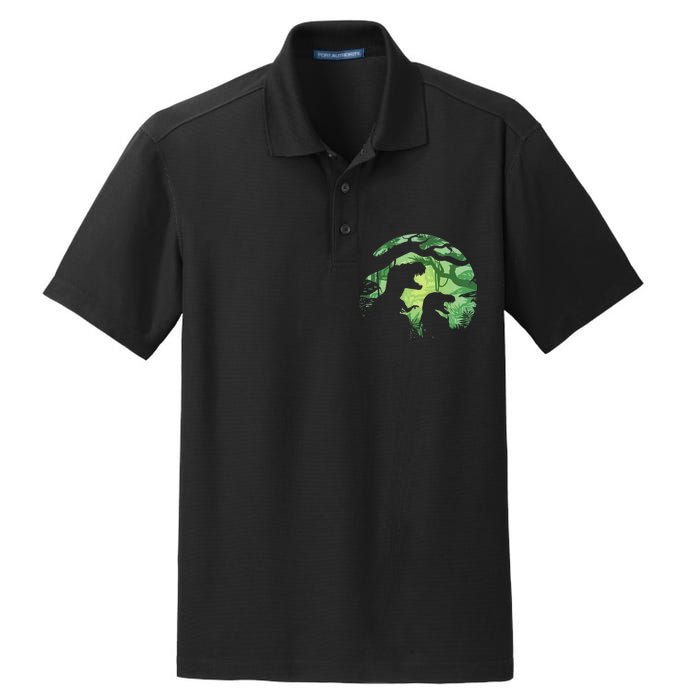 T-Rex Silhouette Dry Zone Grid Polo