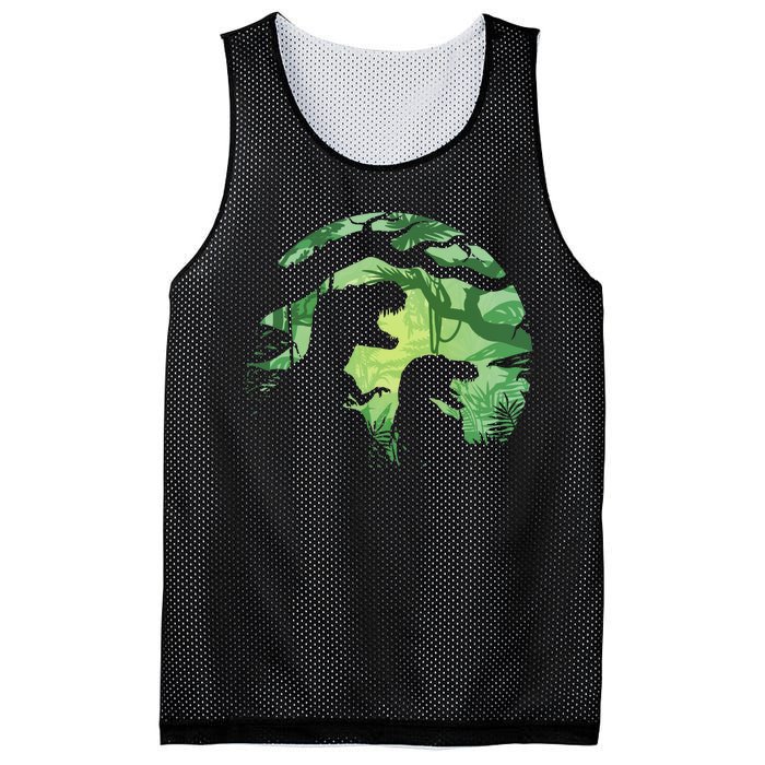 T-Rex Silhouette Mesh Reversible Basketball Jersey Tank