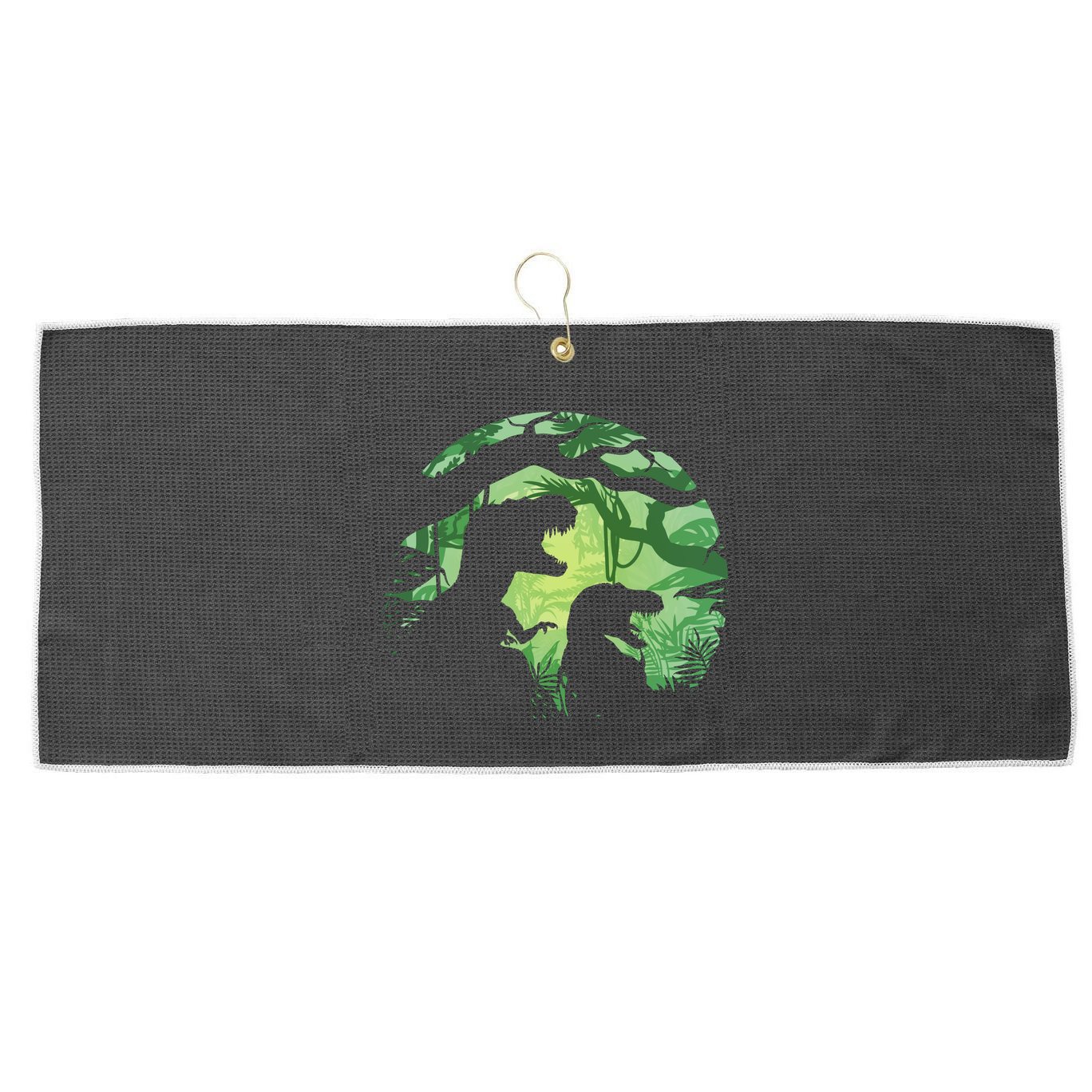 T-Rex Silhouette Large Microfiber Waffle Golf Towel