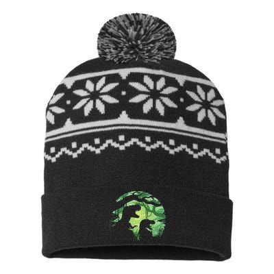 T-Rex Silhouette USA-Made Snowflake Beanie