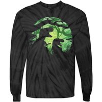 T-Rex Silhouette Tie-Dye Long Sleeve Shirt